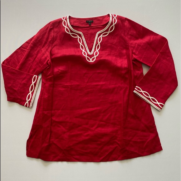 Talbots Tops - Red Linen Tunic